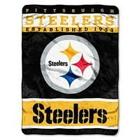 Pittsburgh Steelers Plish Raschel pokrivač, crno