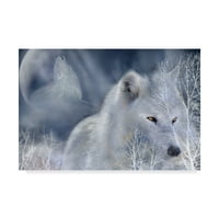 Zaštitni znak likovne umjetnosti slika bijelog vuka na platnu Carol Cavalaris