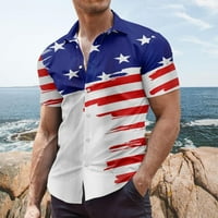Muška ljetna bluza muška modna majica s imitacijom vrata kratkih rukava široke majice s grafičkim printom 3-inčni vrhovi