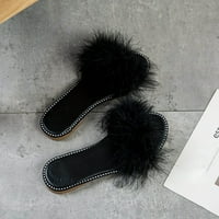 Papuče za žene modni Pliš od antilopa, Ležerne udobne sandale i ravne japanke