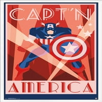 Comics of comics-Captain America-Art Deco zidni Poster, 22.375 34