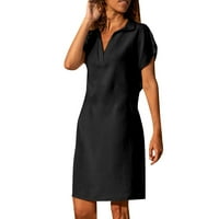 Osobnost dizajna ljetna jednobojna labava ležerna Haljina ženska ležerna haljina u crnoj boji