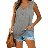 Ženski ljetni vrhovi u A-listi, jednobojne majice s naramenicama s printom, Ležerne široke majice bez rukava, kupite, Nabavite 3