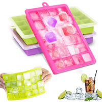 Ladice za kockice leda s poklopcima, silikonske ladice za kockice leda fleksibilne i lako uklonjive kalupe za kockice leda bez BPA
