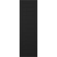Ekena Millwork 15 W 57 H True Fit PVC Horizontalna slojeva uokvirena modernim stilom Fiksni nosači, crne