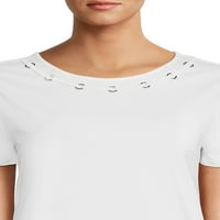 RealSize ženske ukrašene majice s kratkim rukavima, veličine xs-3xl