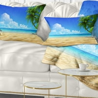 DesignArt kokosovi palmi savijeni u plažu - jastuk za bacanje morske obale - 12x20
