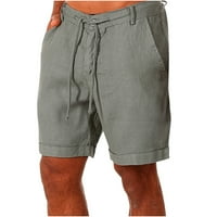 Muške hlače Plus veličine, casual Capri kratke hlače od pamuka i konoplje, crne 14