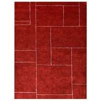 Geometrijski svileni tepih za dnevnu sobu u spavaćoj sobi, svijetlo crvena, bež, 6 '99'