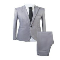Odjeća za muške blazere u boji, jednobojna Trenirka, opremljeno cjelogodišnje odijelo dugih rukava, sivo 2 inča