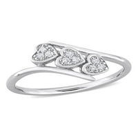 Ženski prsten od dijamanta od trostrukog srca od srebra od srebra od srebra od srebra od srebra od srebra od srebra od srebra od