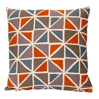 Kvadratni jastuk s narančastim i plavim geometrijskim uzorkom