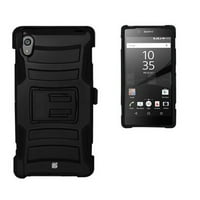 & E Shell Case Armor Kombo za Sony Xperia Z5v Black Black W remen za kopče za remen