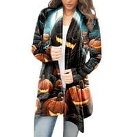 Ženski kardigani ležerni jesenski modni džemperi s prednjim printom lagani tanki kaput jakna gornja odjeća kardigani