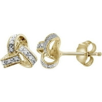 Jewelersclub Bijele dijamantne naušnice za žene 14K Zlatno pozlaćeno srebro-bijeli dijamantni stud-hipoalergenina 14K zlatna na minđušama