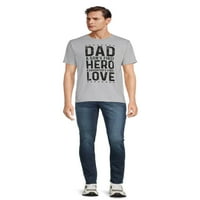 Očev dan tata heroj voli muške i velike muške grafičke majice, veličina s-3xl