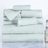 Luksuzni pamučni set ručnika za kupanje s rebrastom hrpom od 10 komada