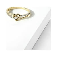 Carat T.W. Dijamantski razdvojeni dvobojni modni prsten od modnog prstena od žutog zlata od žutog zlata