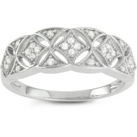 Ženska karat T.W. Dijamantni sterling srebrni cvjetni dizajn modnog prstena