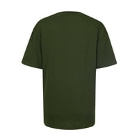 Ženski vrhovi u donjem rublju Casual pulover s printom slova majica kratkih rukava majica za maturu vojna Zelena 4
