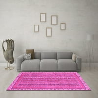 Moderne pravokutne apstraktne ružičaste prostirke za prostore tvrtke, 5' 8'