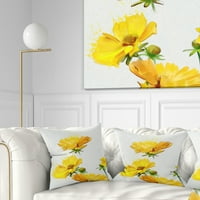 Dizajnirati prekrasne žute cvjetove na bijeloj - cvjetni jastuk za bacanje - 18x18