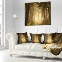 DesignArt duboka džungla s maglovitom sunčevom svjetlošću - pejzažni tiskani jastuk za bacanje - 18x18