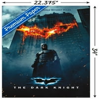 Strip film-mračni vitez-logotip Batmana u plamenu, zidni plakat s jednim listom, 22.375 34