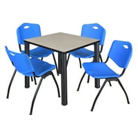 Kvadratni stol za odmor od javora s preklopnim stolicama