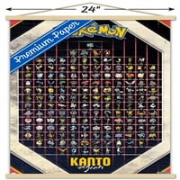 Zidni plakat regije Kanto s Pokemonima u magnetskom okviru, 22.375 34