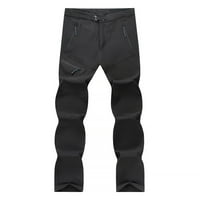Muške planinarske hlače s pojasom, Brzosušeće lagane vodootporne hlače za planinski ribolov, crne 6
