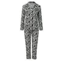Ženske Ležerne pidžame s reverom i gumbima, dvije pidžame s dugim rukavima, pidžama odijelo, Ženski pidžama Setovi;