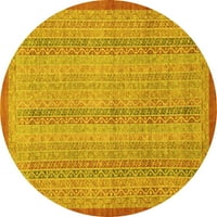 Moderni tepisi za sobe okruglog presjeka u apstraktnoj žutoj boji, promjera 5 inča