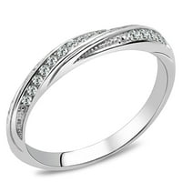 Izbor - prsten od poliranog nehrđajućeg čelika s prozirnim kubičnim cirkonijem razreda 10
