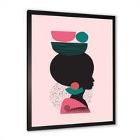 DesignArt 'Etnička geometrijska silueta Afroamerikanaca II' Moderni uokvireni umjetnički tisak