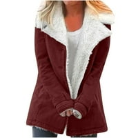 + Rasprodaja ženska zimska topla jakna s reverom Plus size kompozitni plišani gornji kaput
