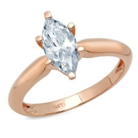 Markiški rezani dijamant s prozirnim imitiranim dijamantom od ružičastog zlata 18k $ 5.75