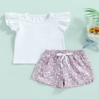 Cvjetna odjeća za djevojčice Majica vrhovi + Hlače Kratke hlače Komplet odjeće za sunce