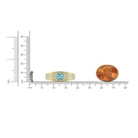 Imperijalni dragulj 10k žuto zlato ovalno rez švicarski plavi topaz 1 6CT TW dijamantski muški prsten
