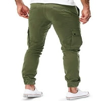 Muške teretne hlače, elastične elastične hlače u struku, ugrađena odjeća za slobodno vrijeme, ljetne vojne zelene hlače