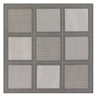 Prostirka za tepihe, kvadratna, 8 '6, sivo-bijela