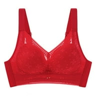 Grudnjaci za žene Plus Size-Bralette za punu figuru modno push-up Čipkasto donje rublje crveno 42