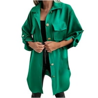 Ženske Harem jakne jesen / zima kaput od graška košulje s dugmadima dugih rukava zelena gornja odjeća