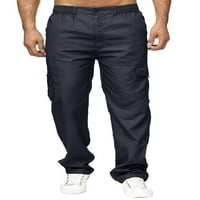 Muške obične Ležerne široke hlače s više džepova s ravnom cijevi za rad na otvorenom