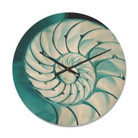 Dizajnerski crtež Izbliza školjke Nautilusa moderni drveni zidni sat