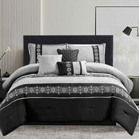 Kombinezonski krevet u torbi, dizajnu vezenja, kralja, crno sive boje