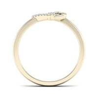 1 10CT TDW Diamond 10K žuto zlato modni prsten otvorenog srca