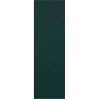 Ekena Millwork 18 W 50 H TRUE FIT PVC dijagonalni sloj moderni stil Fiksni nosač, toplinski zeleni