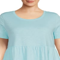Ženska majica haljina veličine & veličine plus s okupljenim remenom