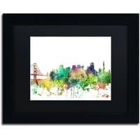 Zaštitni znak likovna umjetnost San Francisco California Skyline Sp Canvas Art by Marlene Watson, Black Matte, crni okvir
